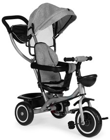 Trojkolka 2v1 otočné sedadlo a skladacia strieška - sivá ECOTOYS