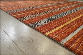 Moderný viacfarebný koberec Banco 1049 – oranžový dizajn Rozmer: 75x150 cm