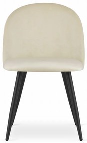 Stolička BELLO - béžový zamat / čierne nohy