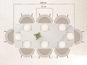 Moderný rozkladací stôl EBRU čierno-biely mramor + čierna podnož