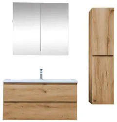 Kúpeľňová skrinka s umývadlom SAT B-Way 99x50x45 cm dub mat KSETBWAY23, 1 ks