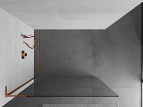 Mexen Kioto L, sprchová zástena Walk-In 100 x 200 cm, 8mm číre sklo, ružové zlato profil, 800-100-103-60-00
