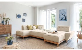 Béžová rozkladacia pohovka do "U" Miuform Dazzling Daisy, ľavý roh