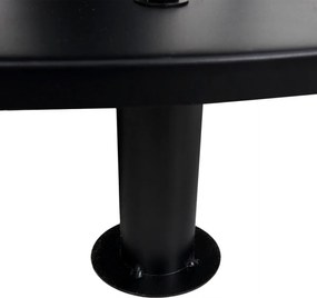 Ohnisko s grilovacou platňou HWC-K95, oceľ / nerez / smalt Ø56cm - čierna