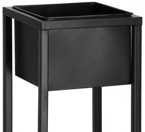Kvetináč so stojanom 100 cm – čierny SPRINGOS BOLD GA0189