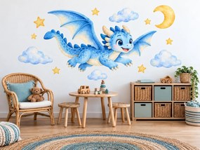 Modrý dráček mezi hvězdami arch 100 x 65 cm