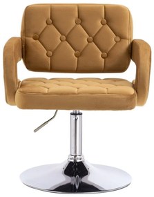 LuxuryForm DESIGN Kreslo ADRIA VELUR na striebornom tanieri - medové