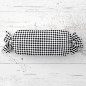 Biante Vankúš valec bonbon Sandra SA-060 Čierno-biele kocky 15x40 cm
