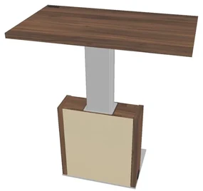Výškovo nastaviteľný rokovací stôl Verno+ S 120 x 70 cm, orech / vanilka