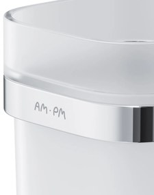 Sklenený pohár na zubné kefky AM.PM Func A8F34300 nástenný, chróm