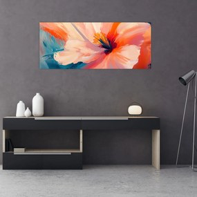 Obraz - Maľovaný kvet (120x50 cm)