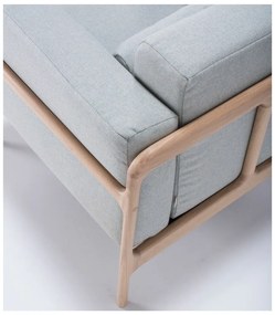 Kreslo s konštrukciou z dubového dreva s modrosivým textilným sedadlom Gazzda Fawn