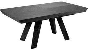 Rozkladací stôl z dubového dreva „Njal Natural Black", 100 x 380 x 76 cm