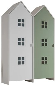 Bielo-zelená detská šatníková skriňa 115x171,5 cm CASAMI BRUGES – Vipack