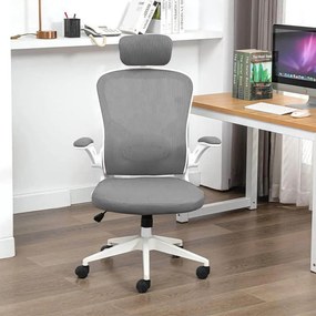Ergonomická kancelárska stolička s bedrovou opierkou, opierkou hlavy, sivá