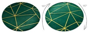 Koberec okrúhly EMERALD exkluzívne 1013 glamour, štýlový geometrick zelené / zlato Veľkosť: kruh 160 cm