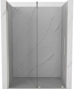 Mexen Velar, posuvné sprchové dvere do otvoru 140 cm, 8mm číre sklo, brúsená oceľ, 871-140-000-01-97
