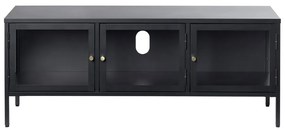 Čierny kovový TV stolík 132x52 cm Carmel - Unique Furniture