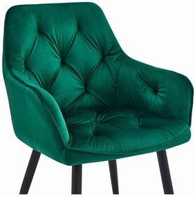 Dekorstudio Elegantná zamatová stolička JORK - tmavozelená