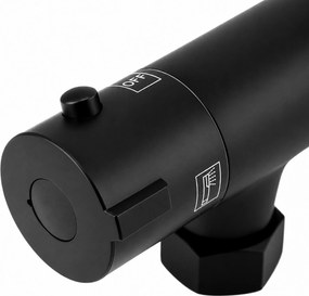 Erga Dubaj, sprchový set s termostatickou batériou a hlavovou sprchou 30 cm, čierna matná, ERG-YKA-BP.DUBAJ-THERM-30-BLK