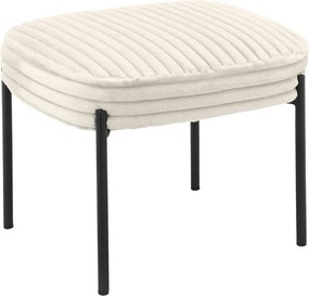 Krémovobiele menčestrové kreslo s podnožkou Jerry – Støraa