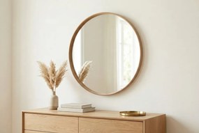 Okrúhle nástenné zrkadlo Lineo Dub 70 cm