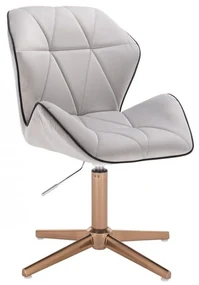 LuxuryForm DESIGN Stolička MILANO MAX VELUR na zlatom kríži - šedá