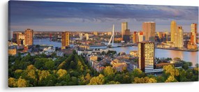 Obraz - Panorama Rotterdamu, Holandsko (120x50 cm)