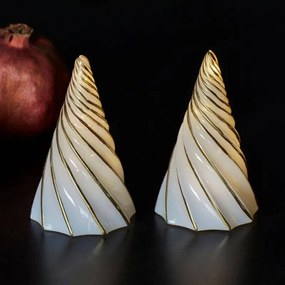 SIRIUS LED svetelný stromček, sklenený, sada 2 ks, biely, 11 cm