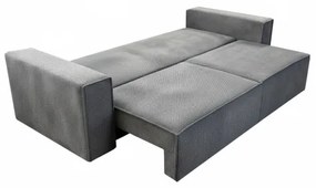 Rozkladacia trojmiestna pohovka s úložným priestorom RONDA sivá