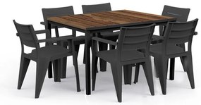 Záhradný stôl Keter Porto 160 walnut black steel
