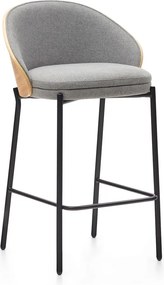 Sivá/v prírodnej farbe barová stolička (výška sedadla 65 cm) Eamy – Kave Home