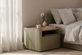 Nočný stolík Elivo 50 cm so zásuvkou - eukalyptus / dub baltic dune