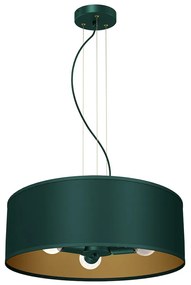EUlight Závesné svietidlo Verde, 1x zelené textilné tienidlo, gr