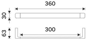 NIMCO MA 29035-26 - Nástenný vešiak na uteráky MAYA 36 cm lesklý chróm