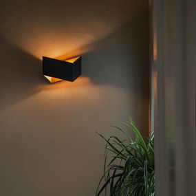 Nástenná lampa Fold sivá s meďou