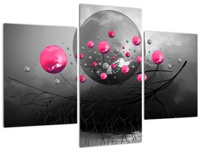 Obraz ružových abstraktných gulí (90x60 cm)