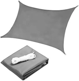 ModernHome Štvorcová nepremokavá plachta, strieška 3x3m ModernHome - šedá