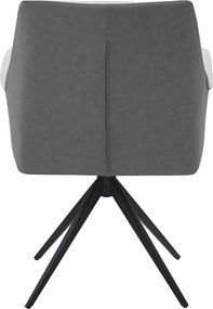 Jedálenská stolička Malibu, šedá ekokoža/krémová štruktúrovaná látka