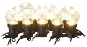 LED svetelná reťaz – 10x párty žiarovky číre, 5 m, vonkajšia aj vnútorná, teplá biela