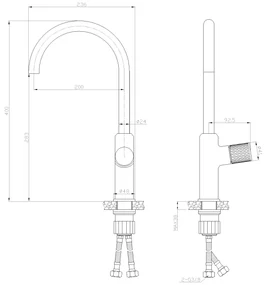 Invena Moonlight, drezová batéria h-400, čierna-ružové zlato, INV-BZ-77-014-V