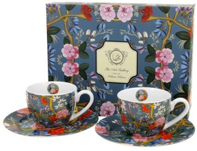 Porcelánová šálka s podšálkou Kilburn Blue 90 ml sada 2ks
