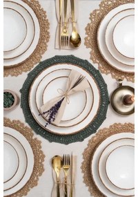 Jedálenská sada 24 ks béžová/hnedá/porcelán