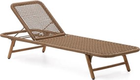 Hnedé drevené/kovové záhradné ležadlo Dandara – Kave Home