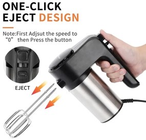 Aigostar - Ručný šľahač 300W/230V čierna/chróm