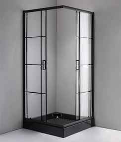 BPS-koupelny Štvorcový sprchový kút BL32B 90x90 čierny/transparent - bez vaničky
