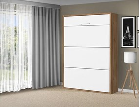 Nabytekmorava Sklápacia posteľ VS 1054 P - 200x160 cm A nosnosť postele: štandardná nosnosť, farba lamina: orech lyon/biele dvere