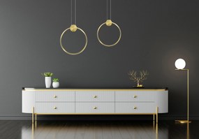 Toolight Toolight, LED stropné svietidlo 40cm 17W 4000K APP1396-CP, zlatá lesklá, OSW-00954