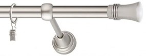 Dekorstudio Chrómová matná jednoradová garniža CAPRI 19mm Dĺžka: 140cm, Typ uchytenia: Držiak modern, Typ príslušenstva: Bez príslušenstva