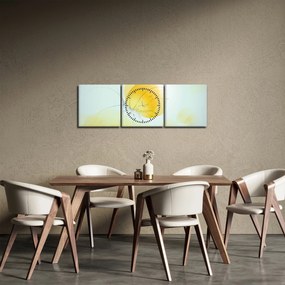 Obraz - Žltý motýľ (s hodinami) (90x30 cm)